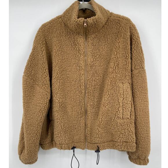No Boundaries Juniors Brown Full Zipper Sherpa Jacket Size XL - Picture 1 of 10